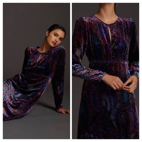 Anthropologie | Dresses | Mystery Anthro Brand Burnout Paisley Velvet Maxi Dress | Poshmark Anthropologie | Dresses | Mystery Anthro Brand Burnout Paisley Velvet Maxi Dress | Poshmark